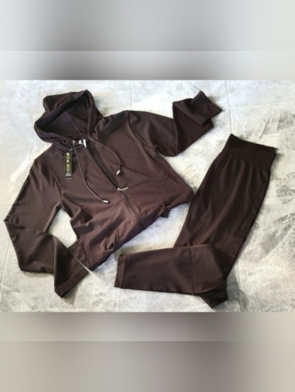 Women's 2 Piece Jogger Zip Up Tracksuit - Brown